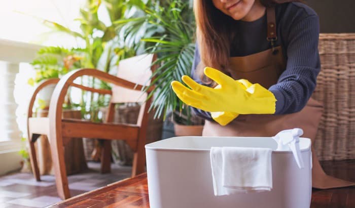 how to disinfect rubber gloves